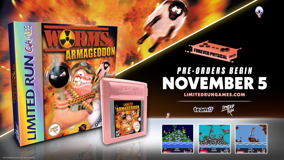 Worms Armageddon (GBC) Gameboy Color Limited Run – Cybertron Video 