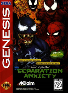 Venom Spider-Man Separation Anxiety - Sega Genesis